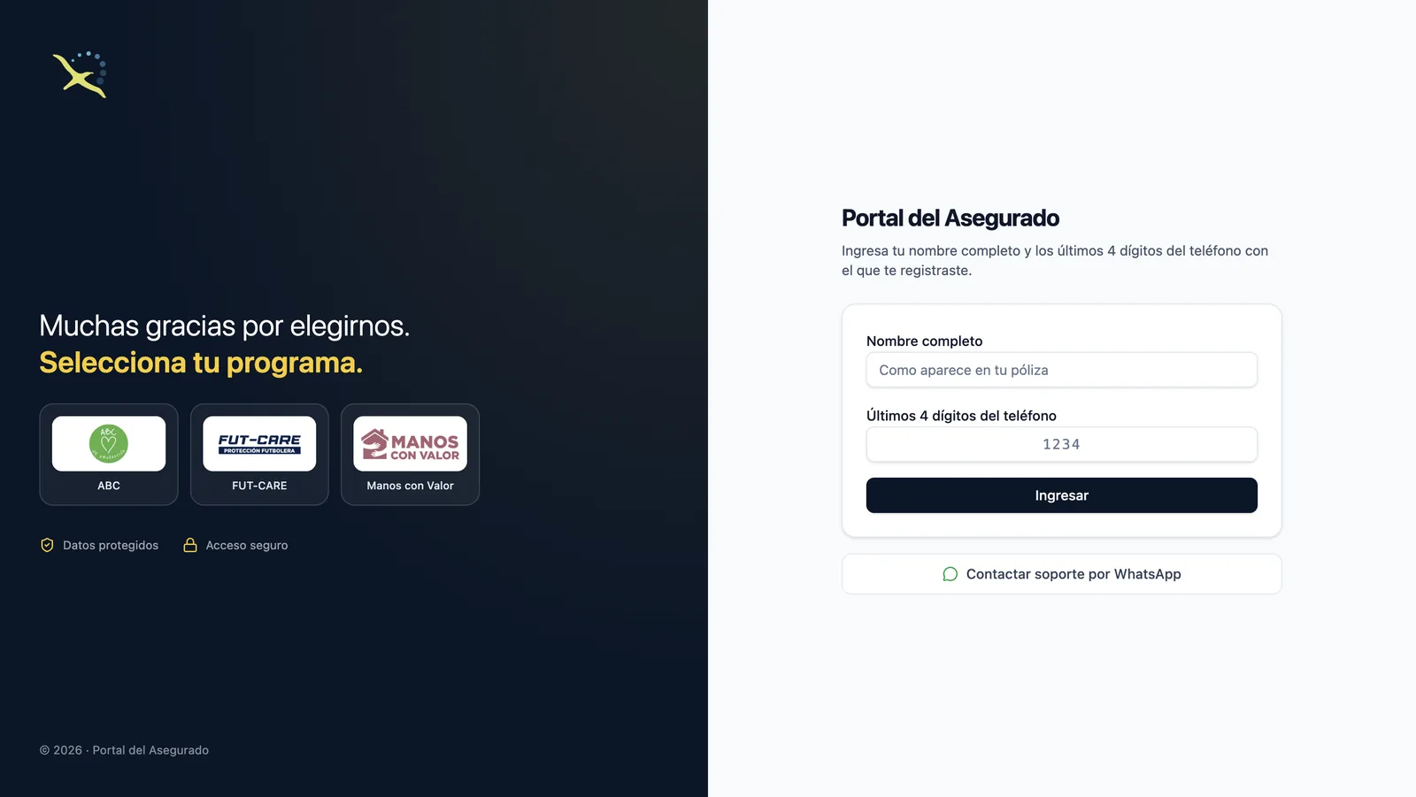 Captura del sistema: Promotora de seguros